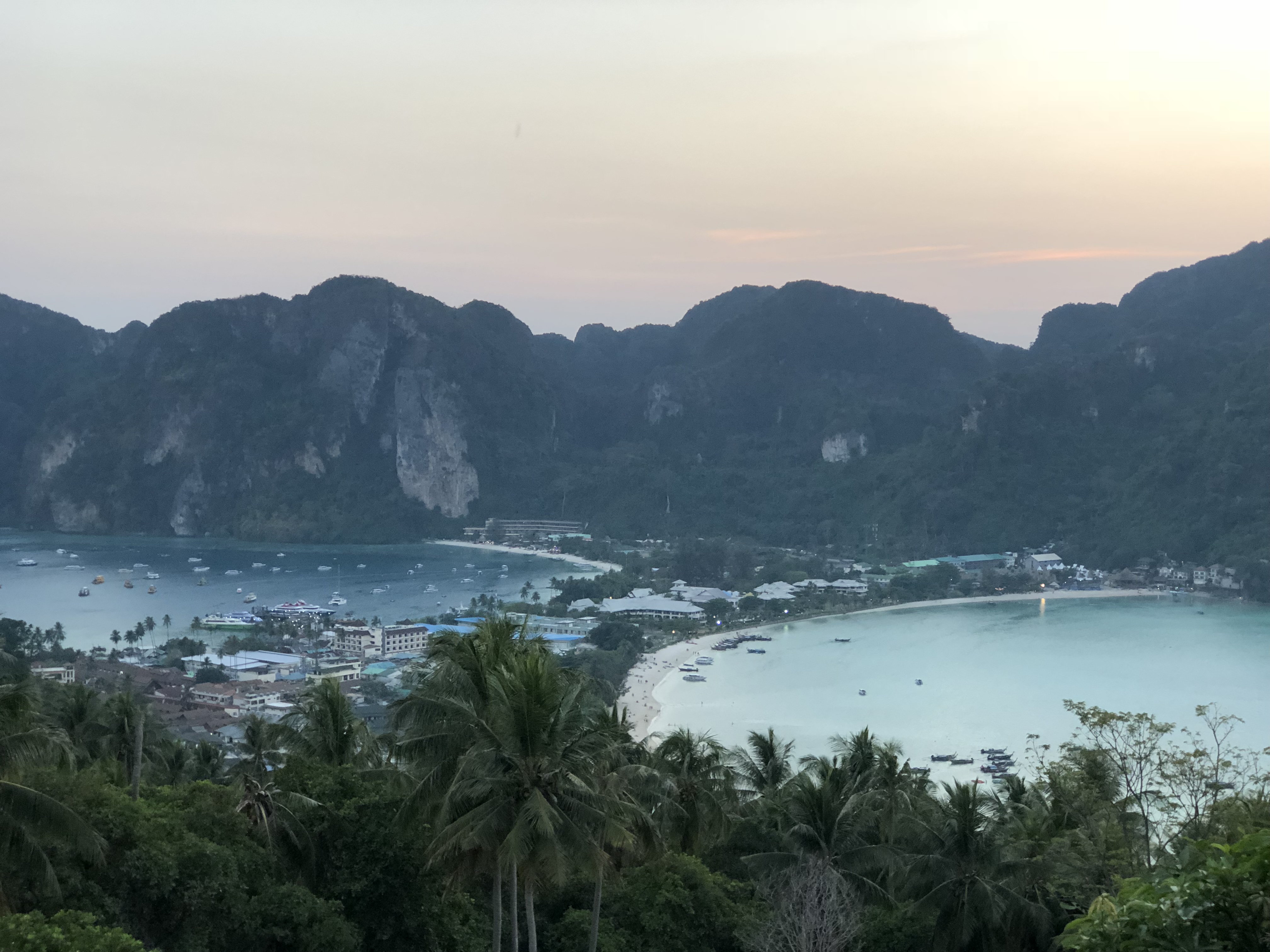 Sunset in Phi Phi Island Viewpoint in Thailand