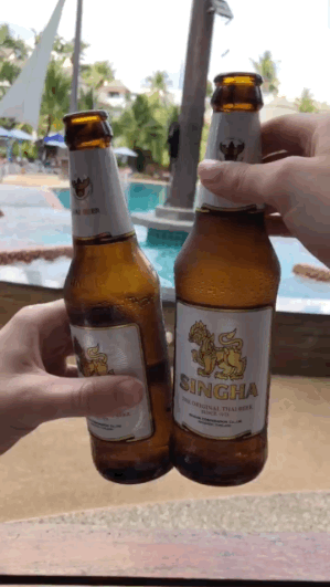 Local Thai beer Singha